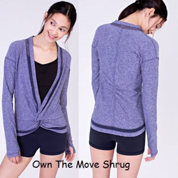 Ivivva Girl by Lululemon 🍋Own The Move Shrug purple thumbholes size 14 - Picture 2 of 4